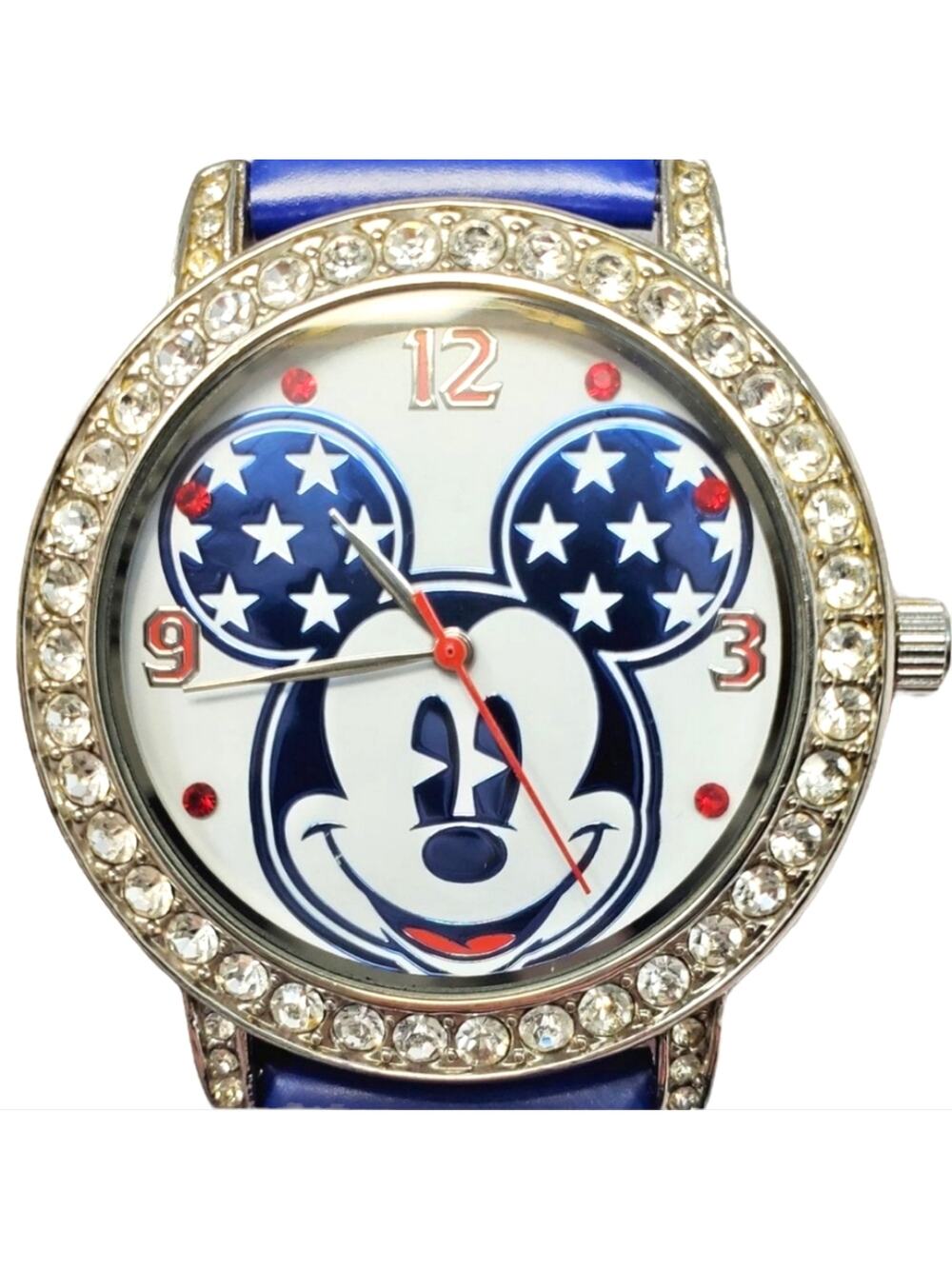 Disney Patriotic Mickey Mouse Watch Blue Silver Adjustable